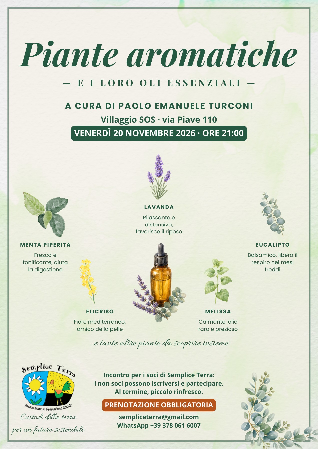 Piante aromatiche e i loro oli essenziali